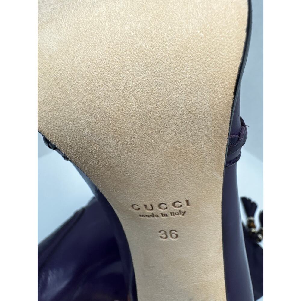 Gucci Vintage Purple Slouch Leather Knee-High Boots w/ Tassel Women’s Size EU 36 - Picture 5 of 12